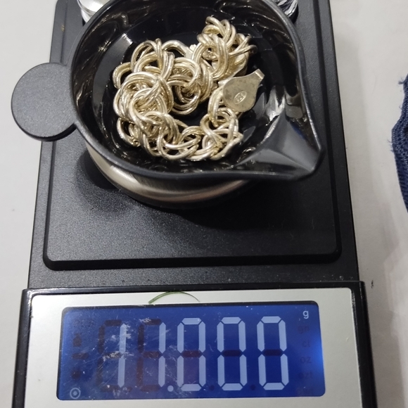 Vintage Sterling Silver 925 Large Double Link Charm Bracelet Size 7¼" Italy - Picture 4 of 5